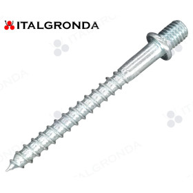 PERNO ACCIAIO ZINCATO PER FERMATUBO CON FILETTO M8 E LUNGO 80mm CON ANELLO