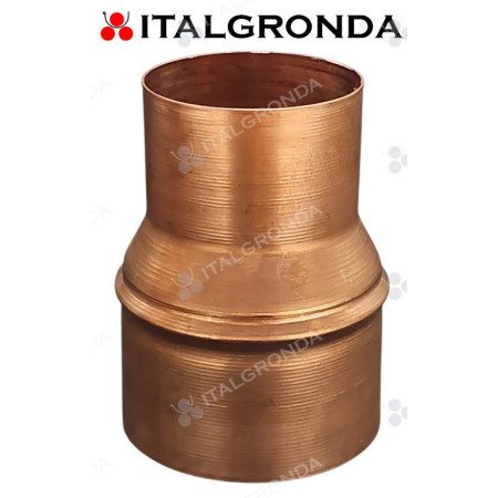 AUMENTO IN RAME 80-100 realizzato col tornio a lastra in un corpo unico.