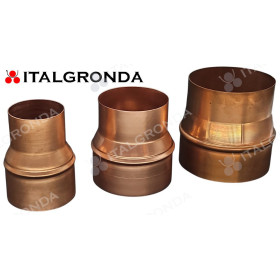 AUMENTO di sezione IN RAME realizzato manualmente con cura artigianale con tornio a lastra in un corpo unico.