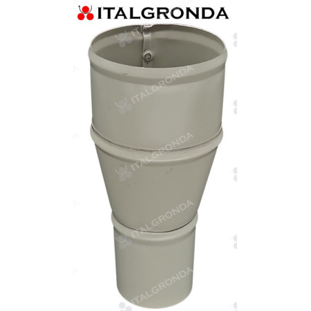 RIDUZIONE IN ALLUMINIO COLOR BIANCO/GRIGIO realizzata in tre sezioni aggraffate.