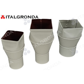 RIDUZIONE IN ALLUMINIO COLOR BIANCO/GRIGIO realizzata in tre sezioni aggraffate.