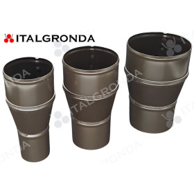 RIDUZIONE IN ALLUMINIO COLOR TESTA DI MORO realizzata in tre sezioni aggraffate.