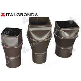 RIDUZIONE IN ALLUMINIO TESTA DI MORO DA SEZIONE QUADRATA A TONDA