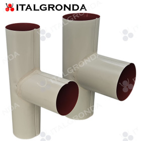 RACCORDO A "TI" IN ALLUMINIO COLOR BIANCO/GRIGIO CON ANGOLAZIONE BRACCIO DI 88°