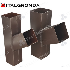 Raccordo a BRACA IN LAMIERA TESTA DI MORO A SEZIONE QUADRATA con angolazione braccio di 72°.