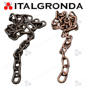 CATENA IN PLASTICA MARRONE E EFFETTO RAMATO 29X49 Ø7,5mm