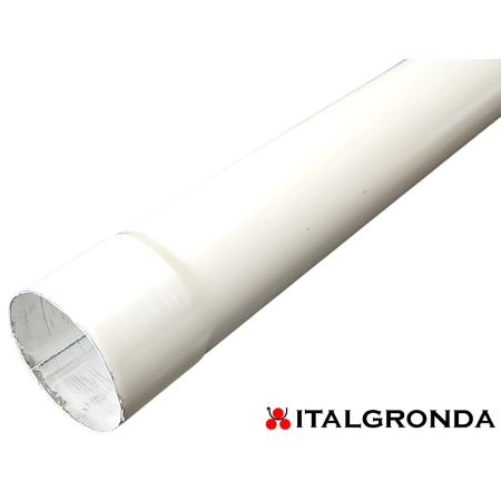 Tubo pluviale aggraffato in ALLUMINIO PREVERNICIATO COLOR BIANCO PURO RAL 9010 Ø80