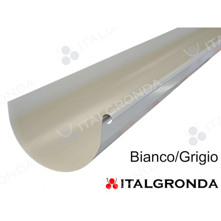 Gronda Semitonda in Lamiera Colorata con riccio bianco grigio