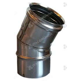 CURVA FUMI ACCIAIO INOX 316L ANGOLO 30° PER MODULO MONOPARETE Ø100
