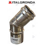 CURVA FUMI INOX 316 A 45° Ø80