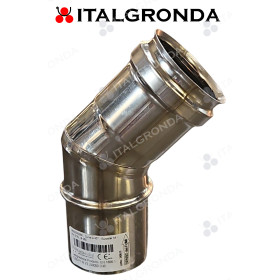 CURVA FUMI INOX 316 A 45° Ø80