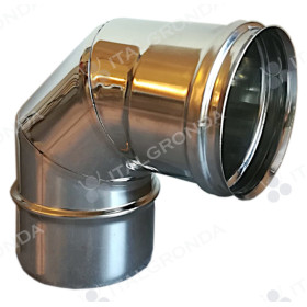 CURVA FUMI ACCIAIO INOX 316L ANGOLO 90° Ø100