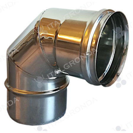 CURVA FUMI ACCIAIO INOX 316L ANGOLO 90° Ø100