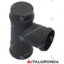 RACCORDO A TI CON TAPPO VERNICIATO NERO X PELLETS DELLA LINEA NERINO MP