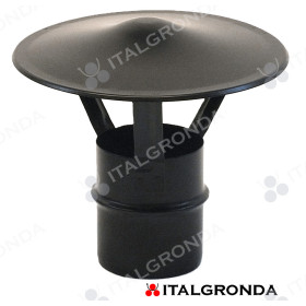 CAPPELLO tipo CINESE VERNICIATO HT NERO PER PELLETS Ø80mm