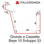 Gronda a Cassetta (base piana) in Rame con rifinitura a scalino base 10
