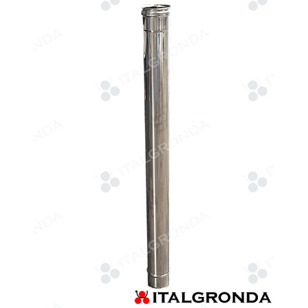 Moduli lineari Monoparete Ø 80 per Fumi, aria e vapore da 1000 mm (Lunghezza)