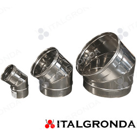 Curva Fumi Inox 316L a 45° per moduli Monoparete da Ø 50 a 300mm