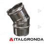 Curva Fumi Inox 316 A 30° Ø 100 mm Monoparete per Canne Fumarie, Aria e Vapore