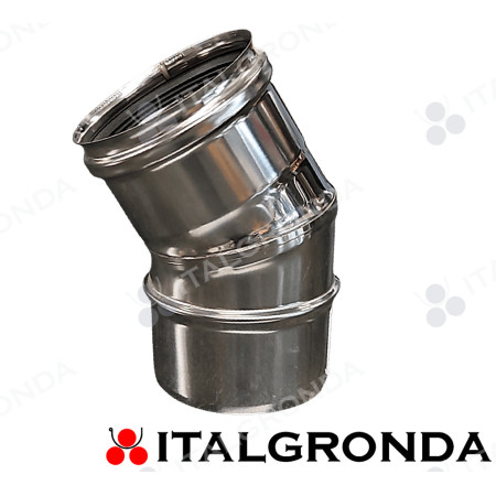Curva Fumi Inox 316 A 30° Ø 100 mm Monoparete per Canne Fumarie, Aria e Vapore