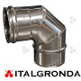 Curva Fumi Inox 316 A 90° Ø 100 mm Monoparete per Canne Fumarie, Aria e Vapore