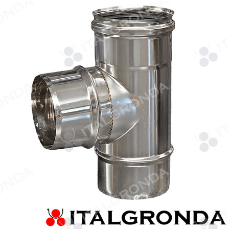 Raccordo a “Ti” 90° Ø 100 mm INOX AISI 316L per moduli monoparete Eurostar MI