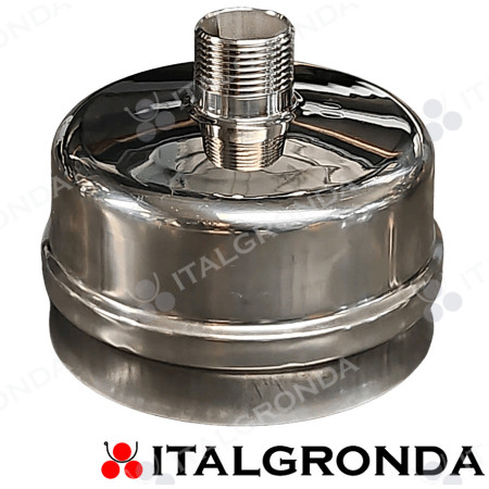 Tappo con scarico Ø 100 mm in Acciaio Inox AISI 316L per moduli monoparete