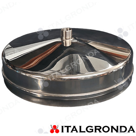 Tappo con scarico da 3/4 in Inox 304 L per raccolta condense per moduli monoparete Eurostar MA -
