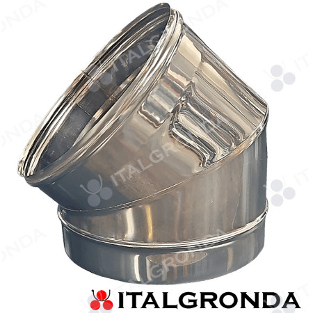 Curva Fumi Inox 304L a 45° per moduli Monoparete