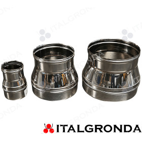 RIDUZIONE DEFLUSSATA FUMI IN ACCIAIO INOX AISI 316  PER MODULO MONOPARETE Copertina