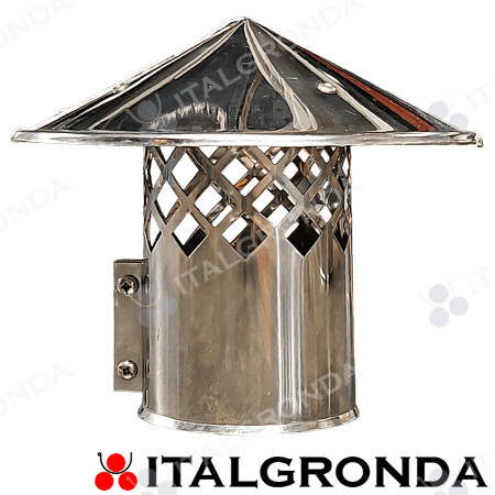 Cappello Cinese antivolatili in acciaio inox AISI 316 a stringere.  Ø 100 mm
