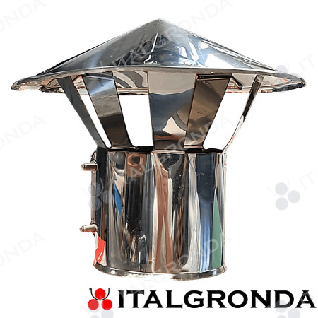 Comignolo a Stringere Cinese Ø 100 mm in Acciaio Inox AISI 316L per Fumi, Aria, Vapore
