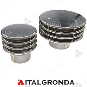 Cappello con alette Eurostar in acciaio inox AISI 316L per sistemi monoparete. COPERTINA