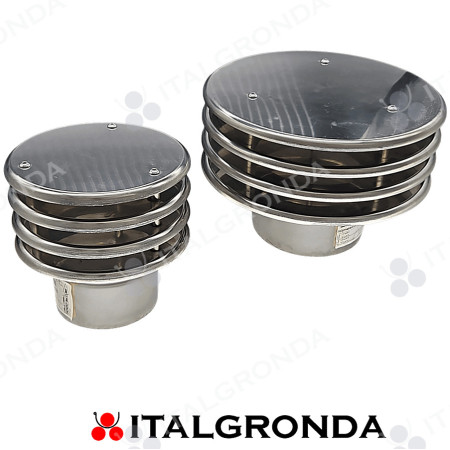 Cappello con alette Eurostar in acciaio inox AISI 316L per sistemi monoparete. COPERTINA