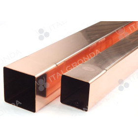 Tubo Pluviale Elettrosaldato in Rame spessore 0,5mm Quadro 80x80mm da Metri 1,0