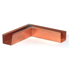 ANGOLO INTERNO DI GRONDA A CASSETTA IN RAME CON RICCIOLO DI CM 30x30 - SPESSORE 5/10 BASE 7 BORDO INTERNO
