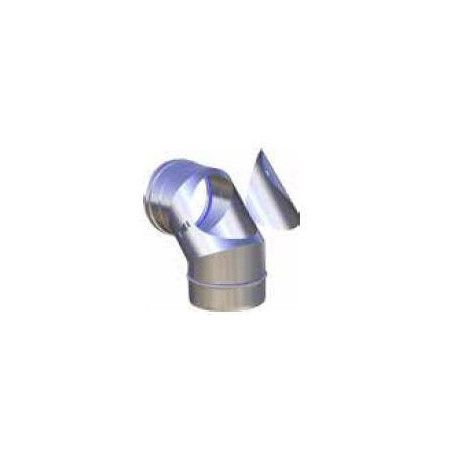 CURVA FUMI ISPEZIONABILE INOX 316 Polymax Acciai-CURVA FUMI ISPEZIONABILE IN ACCIAIO INOX AISI 316L ANGOLO 90° PER MODULO MONOPA