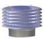 CAPPELLO C/ALETTE INOX 316 Polymax Acciai-CAPPELLO CON ALETTE IN ACCIAIO INOX AISI 316L PER MODULO MONOPARETEImbocco maschioØ80-