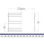 DOPPIO BICCHIERE FEMMINA INOX 316 Polymax Acciai-DOPPIO BICCHIERE FEMMINA IN ACCIAIO INOX AISI 316 PER MODULO MONOPARETEØ80-100-