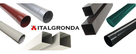Tubo Pluviale Acciaio Preverniciato Sez. tonda e quadra d.6-8-10-12cm 8x8 e10x10