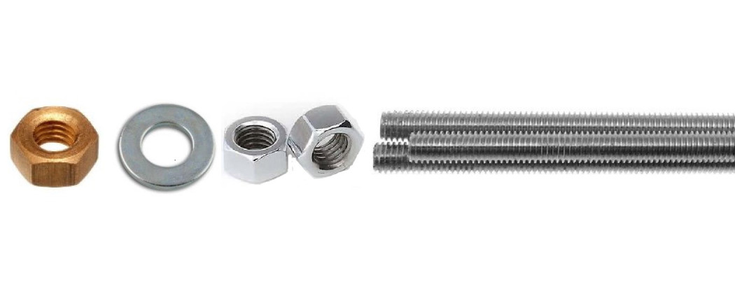 Dadi e rondelle Inox , ottone e zincate