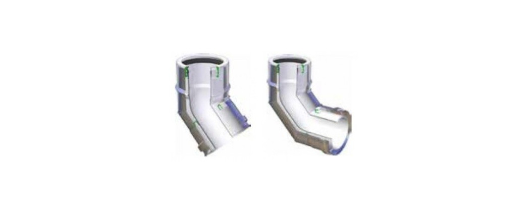 Gomito o Curva inox pps per sistema Plastikair Out