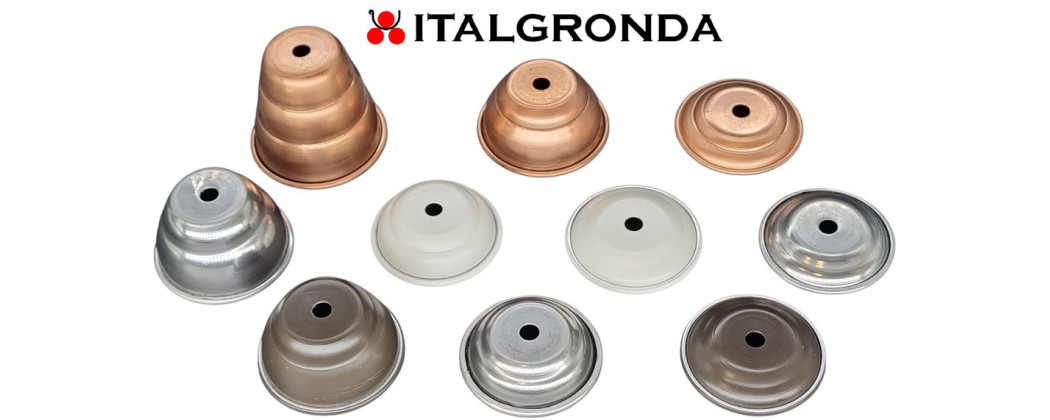 Copridistanziatori o rosette per collari in rame, alluminio e inox.